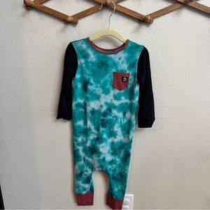 Rags to RACHES Kids Teal Tie-Dye One-Piece with Black Sleeves 2 T